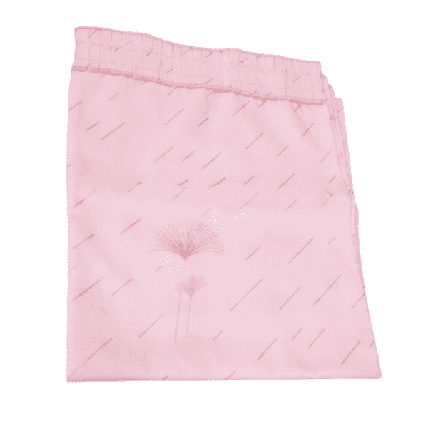 Cortina baño palmitos de purpurina rosa