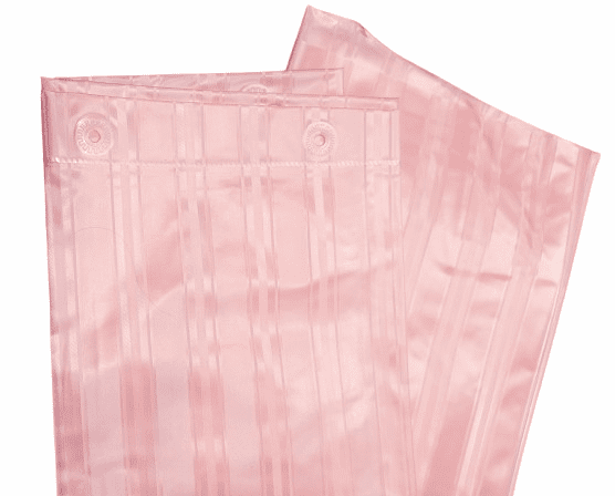 Cortina de baño pvc rayas rosa - 1