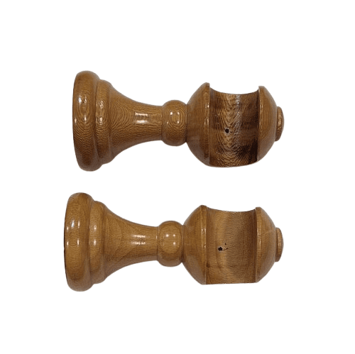 2 Soportes barra madera roble 30