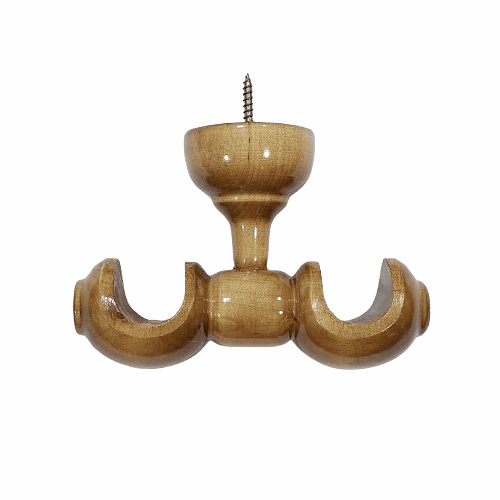 Soporte techo madera doble barra madera 25