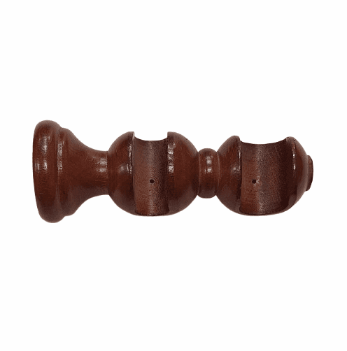 Soporte doble barra 30 madera caoba