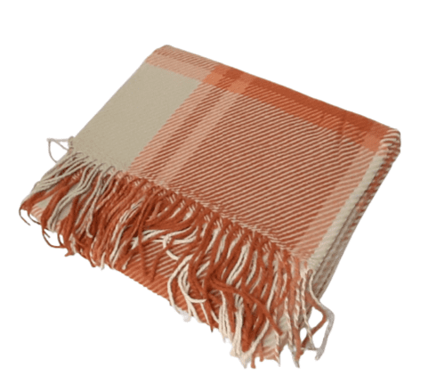 Mantita foulard cuadros teja 130 x 150 - 1