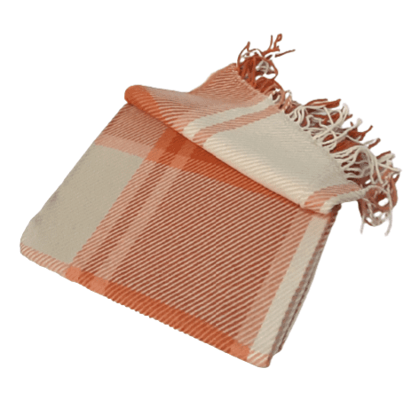 Mantita foulard cuadros teja 130 x 150 - 2