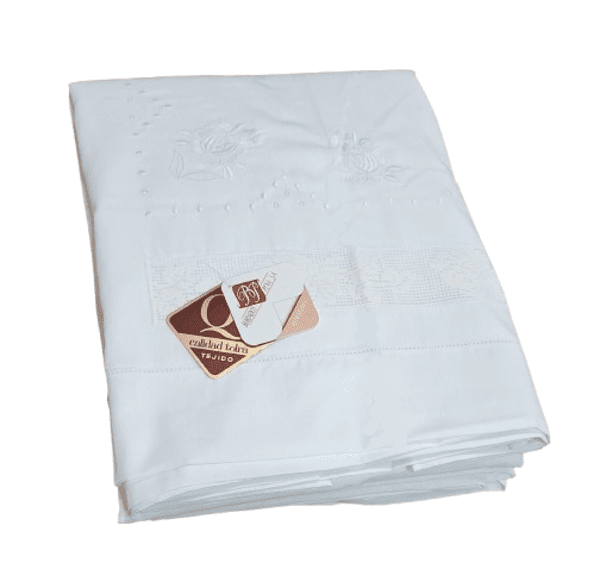Sábanas bordadas con filtiré. Cama 135