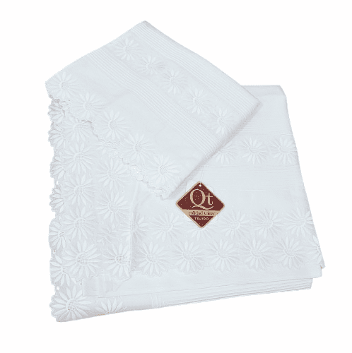 Sábanas blancas girasoles bordadas. Cama 135