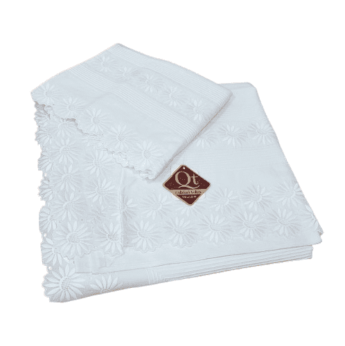 Sábanas blancas girasoles bordadas. Cama 135 - 3