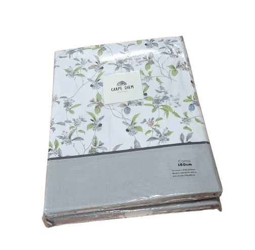 Sábanas florecitas grises. Cama 90, 135, 150