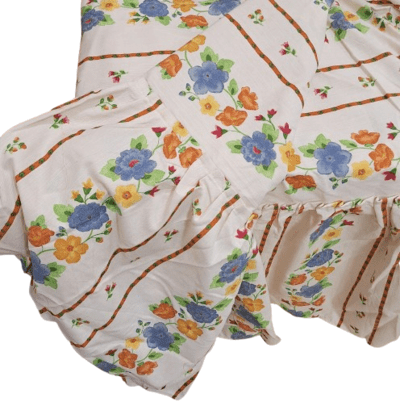 Colcha de verano flores volante. Cama 80 - 4