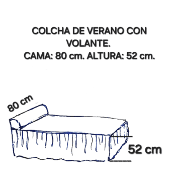 Colcha de verano flores volante. Cama 80 - 5