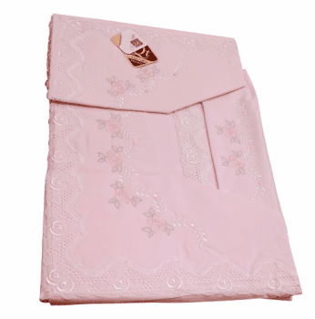 Sábanas rosas flores y organza bordada. Cama 135