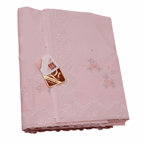 Sábanas rosas flores y organza bordada. Cama 135 - 3