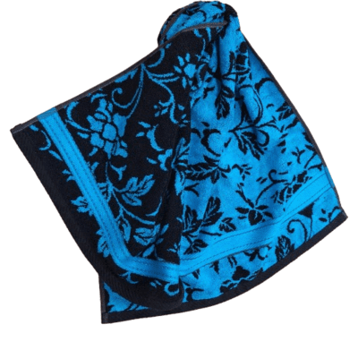 Toallas reversibles flores negro azul - 2