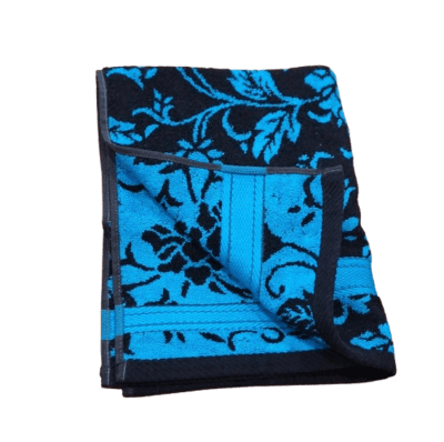 Toallas reversibles flores negro azul - 3