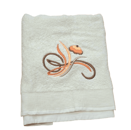 Toallas crudas bordado naranja