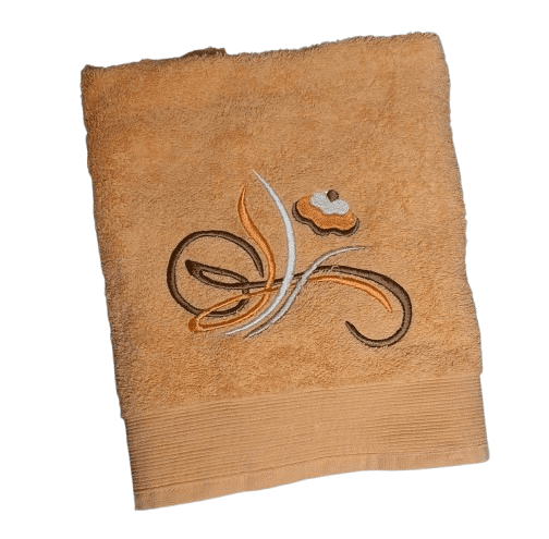 Toallas bordadas naranjas