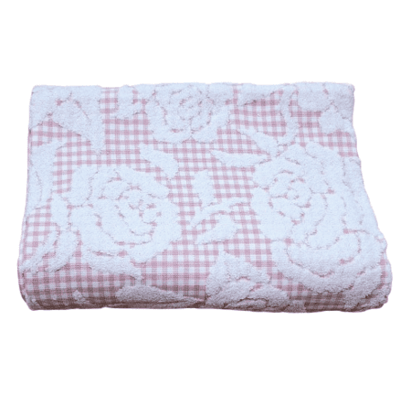 Juego de Toallas vichy rosa flor - 1