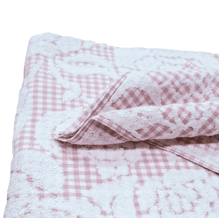 Juego de Toallas vichy rosa flor - 2