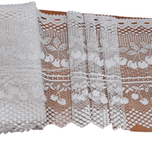 Tela por metros bandó encaje cerezas 45 cm