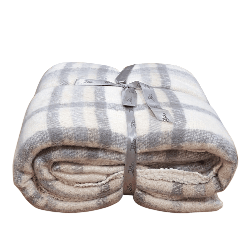 Manta cuadros con sherpa - 3