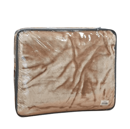 Manta terciopelo beige cama 135 - 1