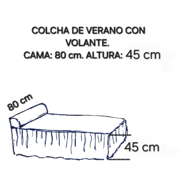 Colcha de verano cuadros teja, amarillos y verde. Cama 80 - 4