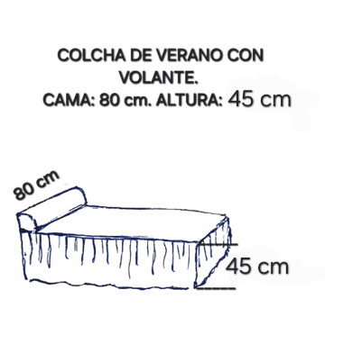 Colcha de verano cuadros teja, amarillos y verde. Cama 80 - 5