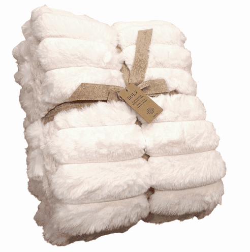 Manta amorosísima pelo crudo y sherpa 130 x 170