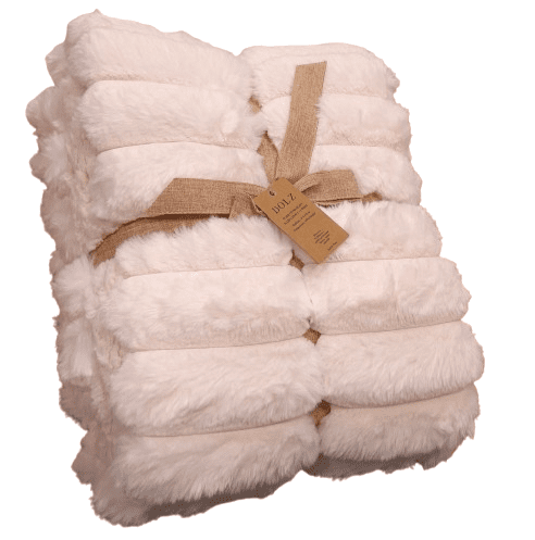 Manta amorosísima pelo crudo y sherpa 130 x 170