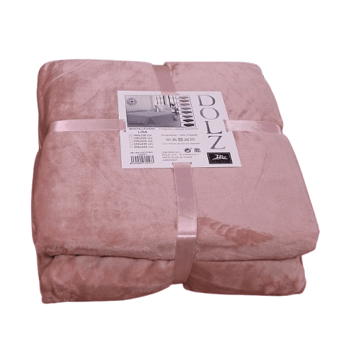 Manta terciopelo rosa 160 x 220 cm