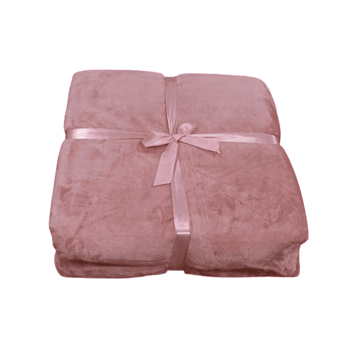 Manta terciopelo rosa 160 x 220 cm - 2