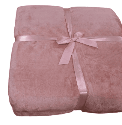 Manta terciopelo rosa 160 x 220 cm - 3