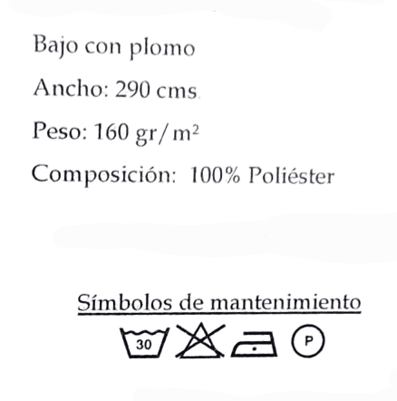 Tela visillo blanco bordado pompones beige - 3