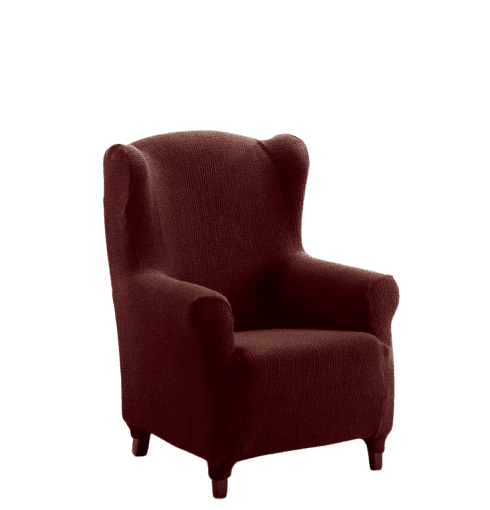 Funda sillón orejero chenilla marrón