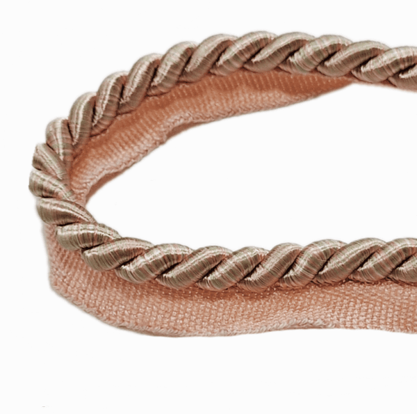 Cordón con pestaña seda rosa y verde - 2