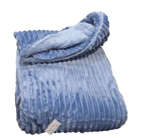 Manta de sofá pana terciopelo azul 130 x 170 cm - 1