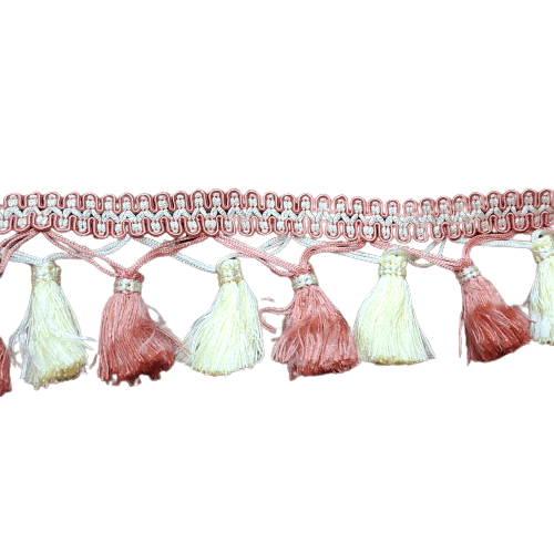 Pasamanería Flecos salmón y beige - 2
