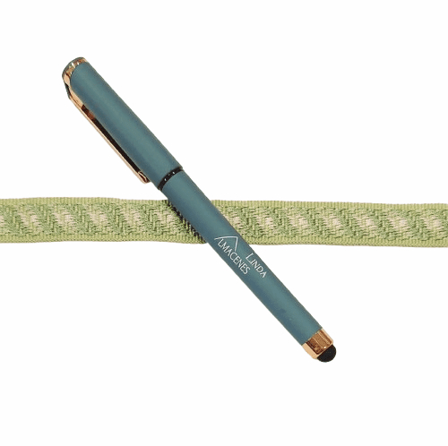 Galón estrecho verde y beige - 1