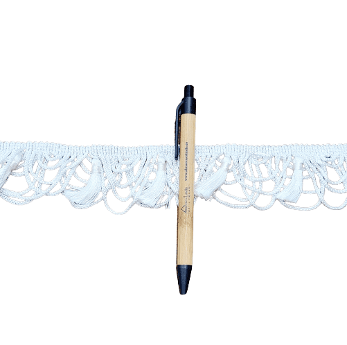 Pasamanería Flecos ondas  blancos - 1