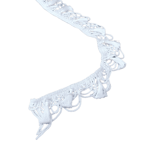 Pasamanería Flecos ondas  blancos - 2