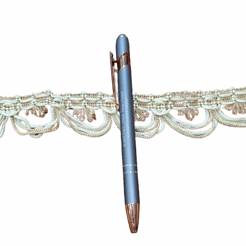 Pasamanería ondas marrón beige - 1