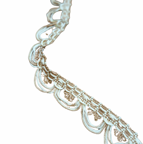 Pasamanería ondas marrón beige - 2