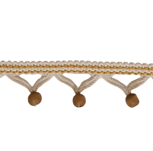 Pasamanería amarilla Borlas de madera - 1