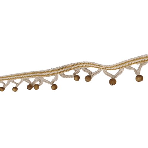 Pasamanería amarilla Borlas de madera - 4