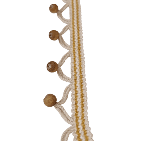 Pasamanería amarilla Borlas de madera - 5
