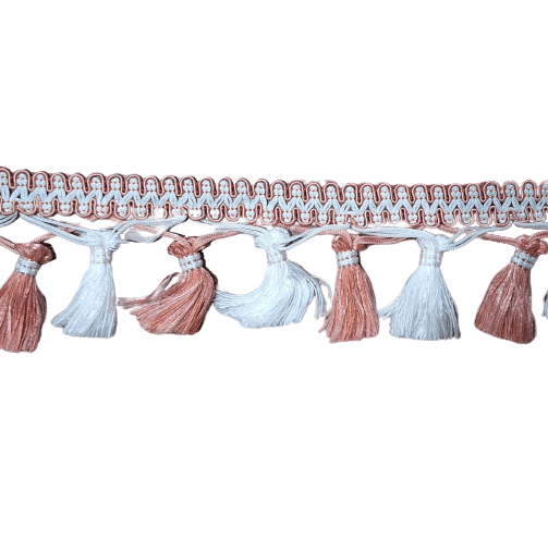 Pasamanería de Flecos rosas y blancos