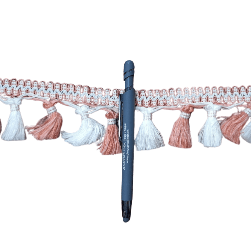 Pasamanería de Flecos rosas y blancos - 1