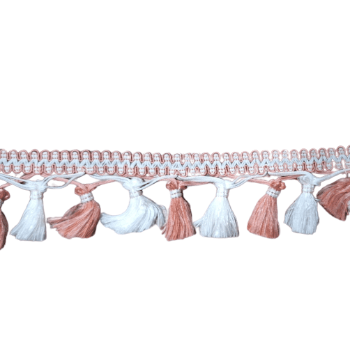 Pasamanería de Flecos rosas y blancos - 2