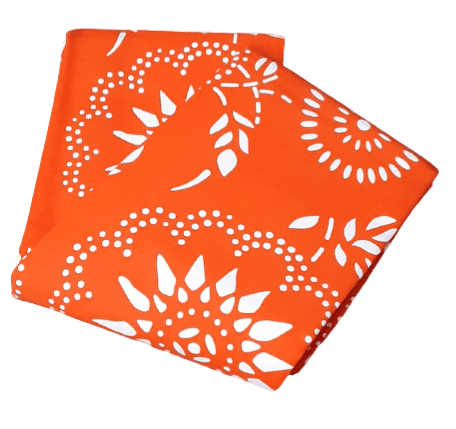 Colchas multiusos naranjas con dibujos blancos. - 1