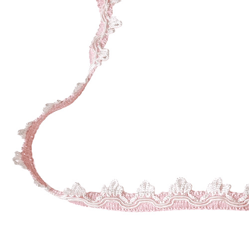 Galón estrechito blanco y rosa