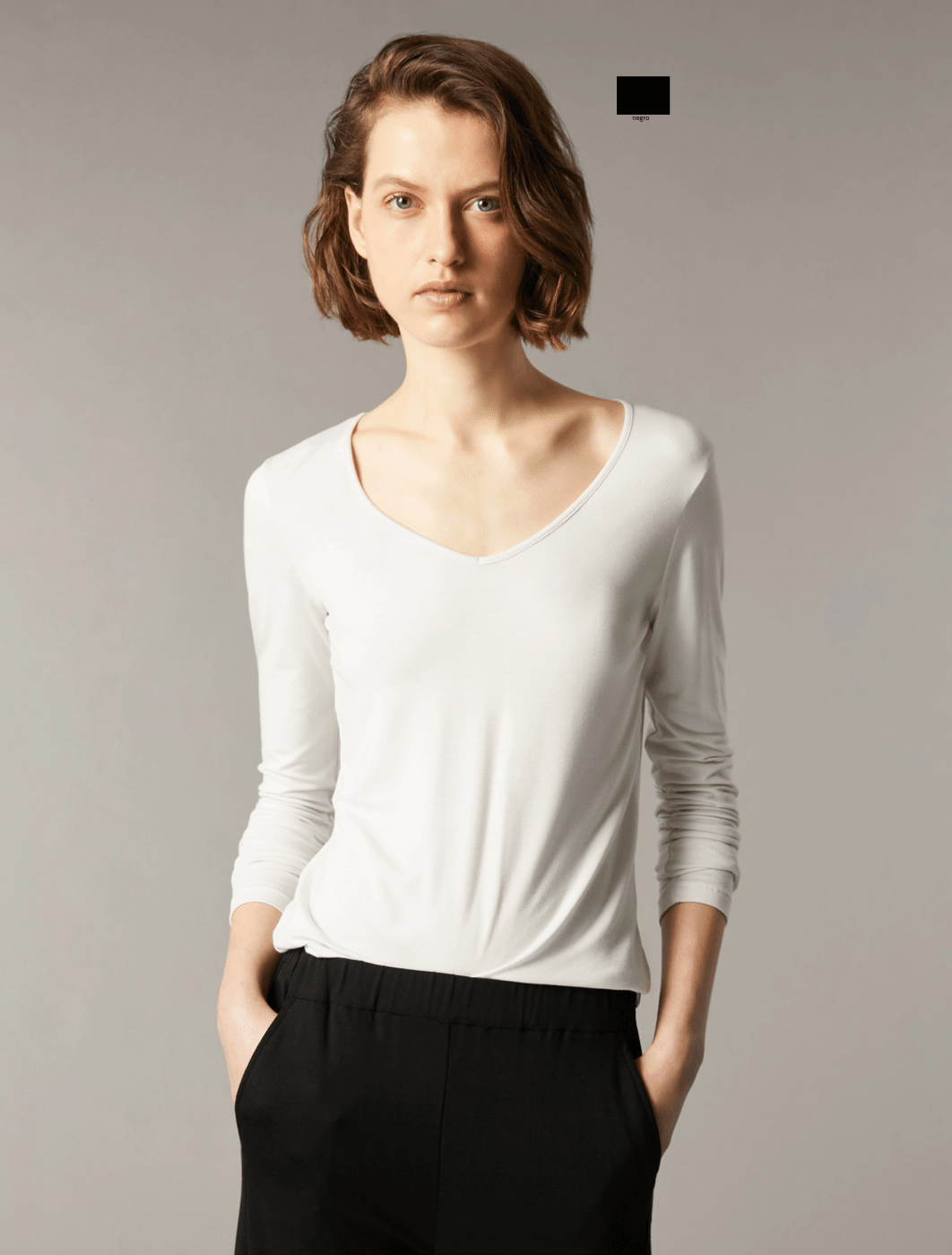 PENNYBLACK camiseta escote pico color gris
